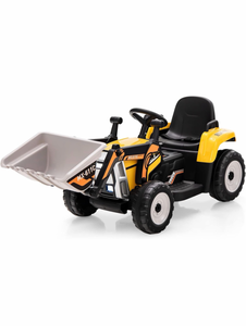 lot 1339 image: HONEY JOY Ride On Excavator, 12V Kids Bulldozer Ride On Car wRemote Control, Electric Construction Vehicle for Kids Digger, 3 Speeds, Adjustable Digging Bucket, Ride On Tractor for Boys Girls Yellow - Retail $120