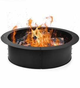 lot 1349 image: Costway 36 Inch Round Steel Fire Pit Ring Liner DIY Wood Burning Insert - Retail $80