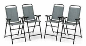 lot 1381 image: Outdoor Folding Patio Bar Chairs Set of 4 - Retail $240