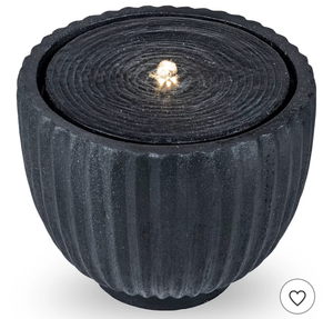lot 1387 image: Costway 17.5 Outdoor Round Sphere Water Fountain with LED Lights & Pump for Garden Patio - Retail $190