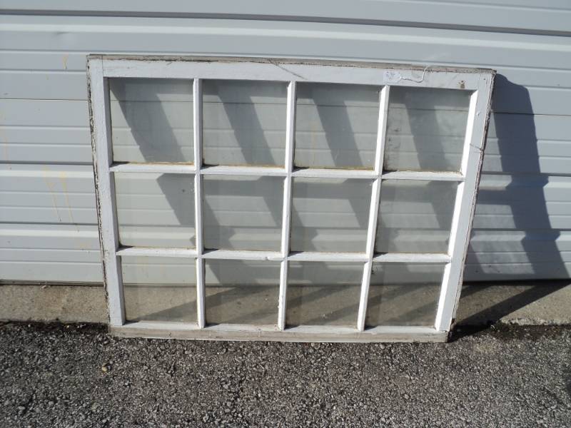 lot 4296 image: 12- pane wooden frame window, 36 x 32-12