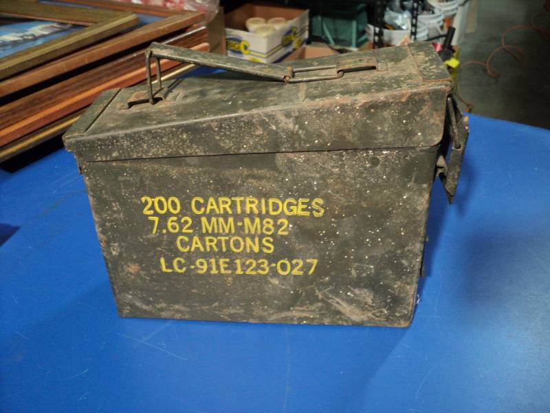 lot 4340 image: (1) munitions canister, used, empty