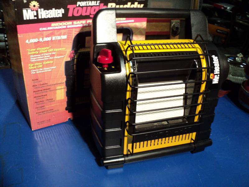 lot 4349 image: Mr Heater Portable Tough Buddy Indoor Safe Propane Heater, 4,000-9,000 BTUs, New Old Stock