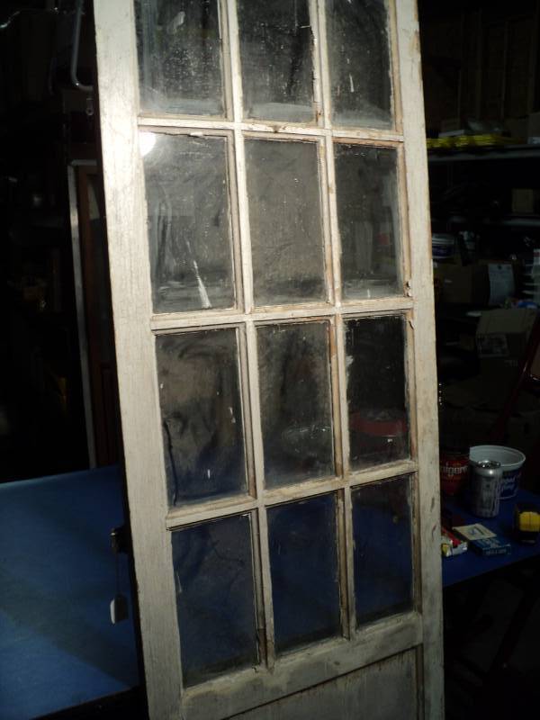 lot 4354 image: (1) Antique 12- pane wooden door, 22 x 72 x 1