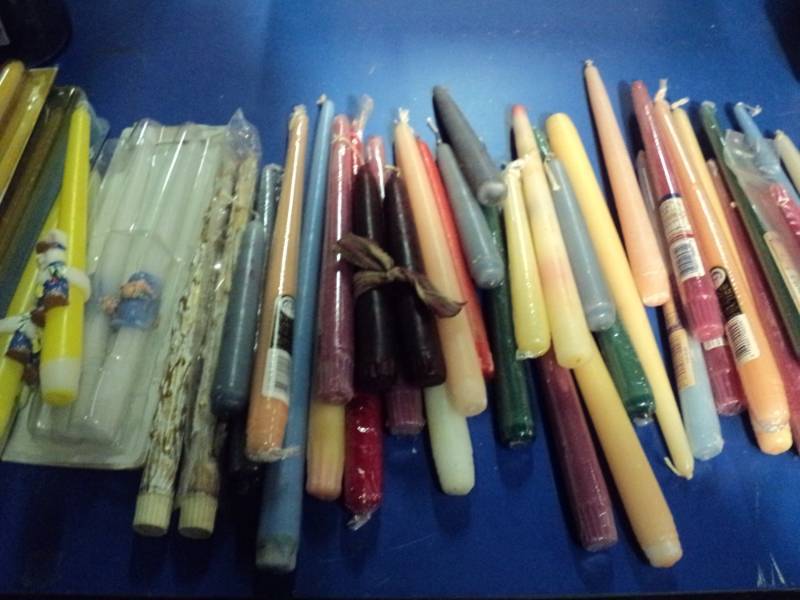 lot 4386 image: (58) ct. lot Taper candles, assorted lengths, styles and sizes