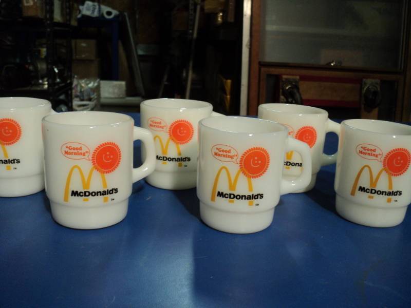 lot 4401 image: (6) ct. lot Vintage Anchor Hocking Fire King McDonalds Mugs