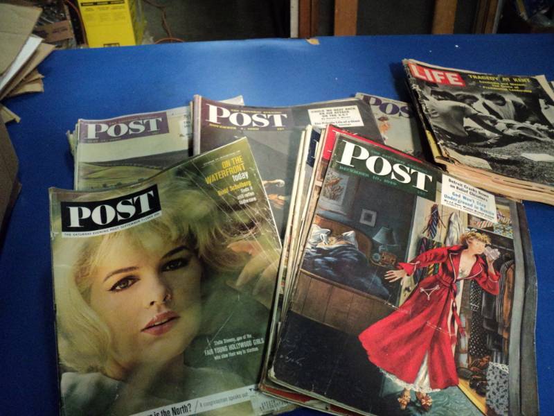 lot 4414 image: Large lot of Collectible Magazines Saturday Evening Post 1949, 1950, 1951, Life 1970, Look 1970