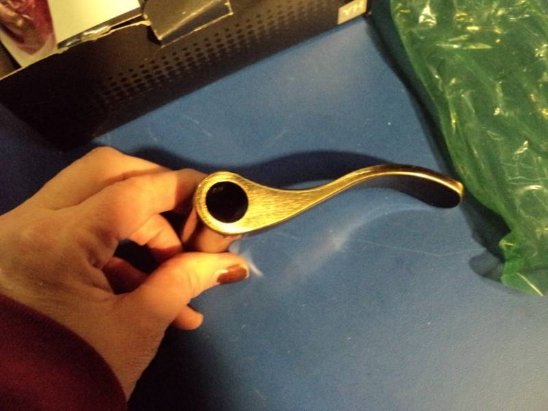 lot 4427 image: (1) Assa Abloy Nottingham Interior Privacy Lever 2-38 RC, antique bronze color