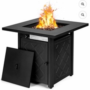 Costway 28''  Propane Fire Pit Table 50,000 BTU Patio Square Gas Fireplace W/Lava Rock - Retail: $240
