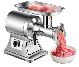 lot 3503 image: Tangkula Commercial Meat Grinder, 1.5 HP, 1100W, 551LBh Stainless Steel Electric Sausage Stuffer, 225RPM Heavy Duty Industrial Meat Mincer w2 Blades, Grinding Plates & Stuffing Tubes - Retail $310