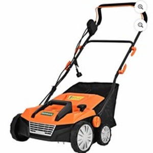 IronMax 13Amp Corded Scarifier 15" Electric Lawn Dethatcher w/50L Collection Bag Orange - Retail: $209