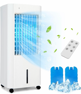 lot 3548 image: COSTWAY Evaporative Air Cooler, Portable Swamp Cooler with Remote Control, 2 Ice Packs, 15H Timer, 1.3 Gal Water Tank, 60°Oscillation, Quiet Air Cooler Fan for Bedroom Office Home - Retail $86