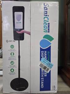 lot 484 image: SaniClean Automatic Hand Sanitizer Dispenser with Stand NIB - Retail $80