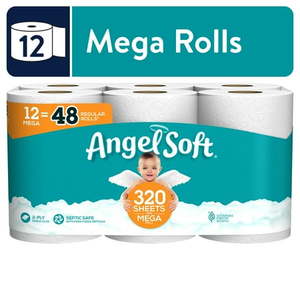 lot 487 image: Angel Soft Toilet Paper  12 Mega Rolls