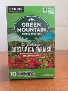 lot 490 image: Green Mountain Coffee Costa Rica Paraiso  Flavored Keurig K-Cup Pods  Medium Roast - 10 Count Retail $12 Check DateBest by 101425 - Retail $11