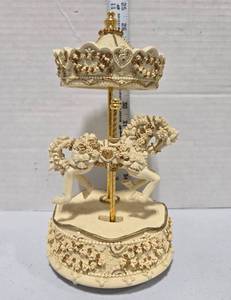 lot 517 image: Decorative Carousel Music Box with Single Horse. Winds up, horse moves & music plays
