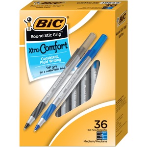 lot 526 image: Round Stic Grip Xtra Comfort Ballpoint Pen Value Pack  Easy-Glide  Stick  Medium 1.2Mm  Assorted Ink And Barrel Colors  36Pk