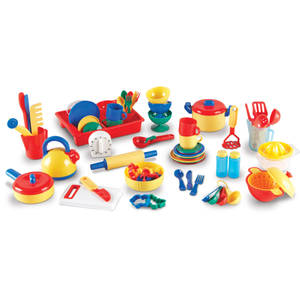 lot 589 image: Learning Resources Pretend and Play Kitchen 76-Piece Set  Ages 3 Retail $63.99