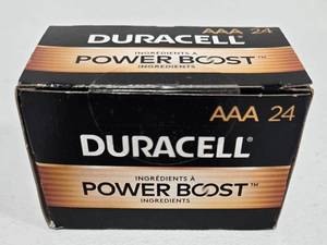 lot 595 image: Duracell Power Boost AAA Alkaline Batteries 24-Pack - Retail $15