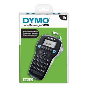 lot 618 image: DYMO Label Manager 160 Portable Label Maker Battery-Powered, Includes AA Alkaline Batteries, Black, Plastic, 1-Year Warranty - Retail $60