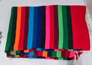 lot 633 image: Mexican Serape Striped Blanket