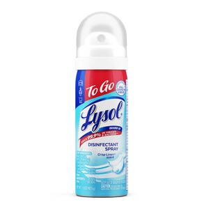 lot 655 image: (2) Lysol To Go Travel Size Disinfectant Spray  Crisp Linen  1.5 fl oz