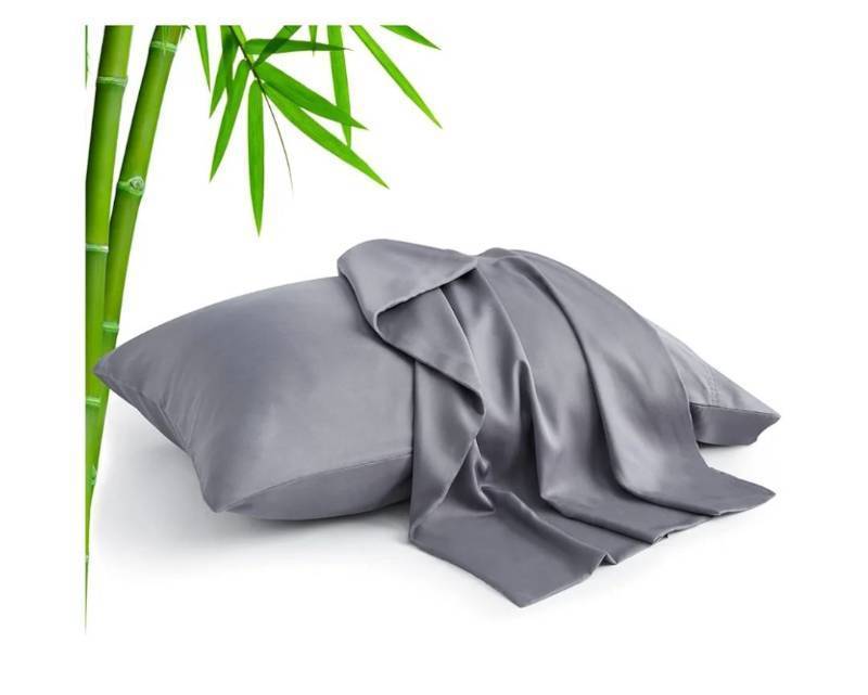 lot 37370 image: BEDELITE Pillow Cases Standard Size Set of 2, Rayon Derived from Bamboo, Cooling Pillow Cases for Hot Sleepers & Night Sweats, Breathable and Silky Soft Envelope Pillowcases(Grey, 20x26) - Retail $8
