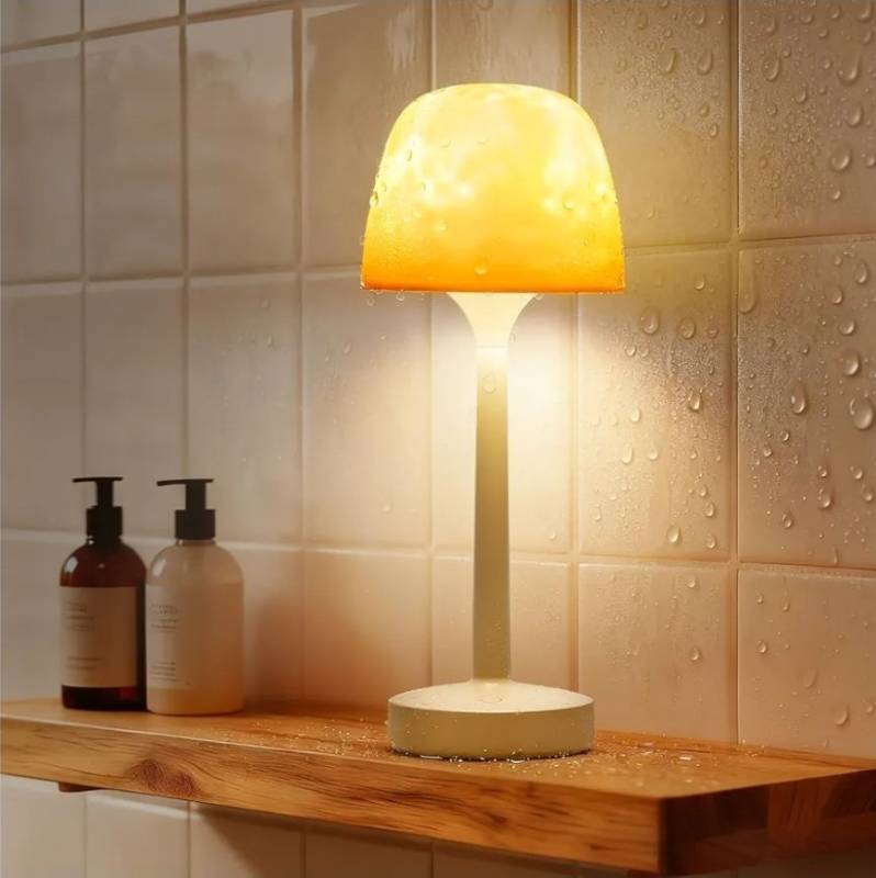 lot 57872 image: Rechargeable Shower Lamp Waterproof for Inside Shower-Bathroom Lamp Color Changing Ocean Wave Projector Light Water Proof, Shower Lighting Led Water Ripple Lights Ocean Lamps Bath Tub Relaxing - Retail $26