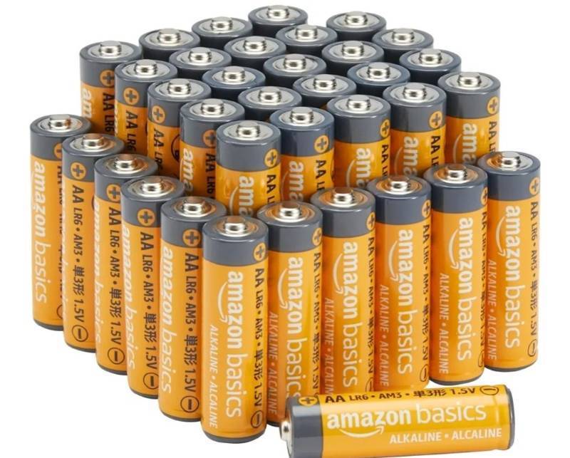 lot 57883 image: Amazon Basics 36-Pack AA Alkaline Batteries, 1.5 Volt, 10-Year Shelf Life, for Everyday and Professional Devices - Retail $14