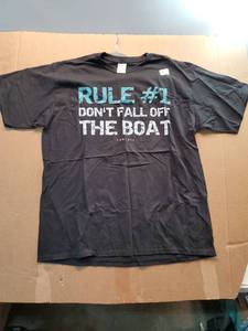 lot 27678 image: Rule #1 Dont Fall Off The Boat Graphic T-Shirt XL - Retail $8
