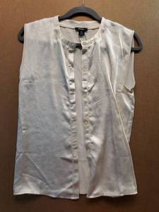 lot 27680 image: Nasty Gal Sleeveless Button-Front Satin Blouse Size 2 - Retail $15