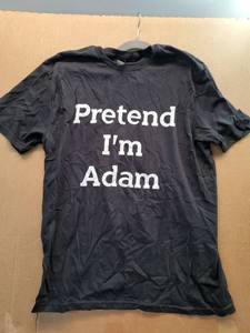lot 27690 image: Pretend Im Adam Novelty Graphic T-Shirt L - Retail $12