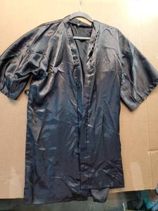 lot 27694 image: Black Satin Graduation Gown One Size Fits All - Retail $20