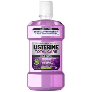 lot 27701 image: Listerine Total Care Alcohol-Free Mild MouthwashMouth Rinse  Mild Mint  1 L, SEAL REMOVED. - Retail $10