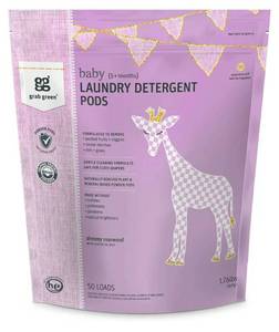 lot 27708 image: Grab Green Baby Laundry Detergent Pods, 50 Count, Dreamy Rosewood, Plant and Mineral Based, Formulated to Tackle Growing Baby. BAG OPENED, COUNT UNKNOWN. - Retail $19