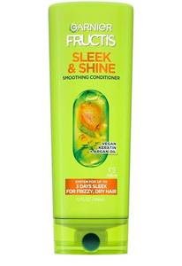 lot 27714 image: Garnier Fructis Sleek & Shine Conditioner for Frizzy, Dry, Unmanageable Hair - 21 fl oz Paraben-Free, Sulfate-Free, Vegan, With Argan Oil - Retail $9