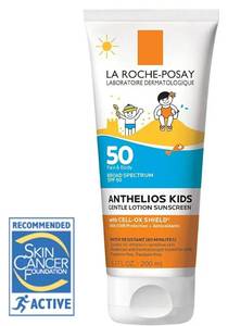lot 27725 image: La Roche-Posay Anthelios Kids Gentle Lotion Sunscreen SPF 50, Broad Spectrum SPF  Antioxidants, Sunscreen For Kids, Octinoxate & Oxybenzone-Free, Pediatrician Tested, Non Comedogenic, Oil Free - Retail $33