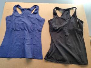 lot 27735 image: Womens Racerback Tank Tops with Built-In Bra - Set of 2 XL - Retail $20