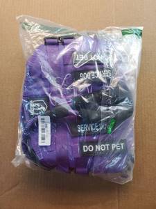 lot 27742 image: Purple Service Dog Harness Vest with Patches - Retail $25