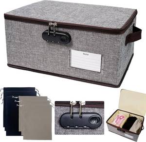 lot 7420 image: IZEO Lockable Adult Toy Storage Organizer with 6 Drawstring Bags