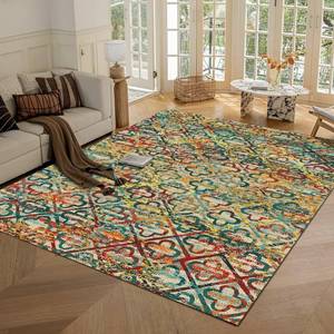 lot 7425 image: $46 RUGSURE Washable Area Rug, 5 x 7, 16 In, Water Resistant with Underm