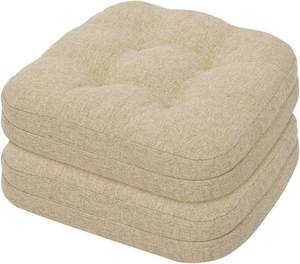 lot 7446 image: baibu 2-Pack Chair Cushions, Memory Foam, 16.5x16.5x3.5in Beige
