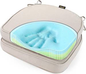 lot 7447 image: SUNROX Gel Memory Foam Chair Cushions, 17x16, Set of 2, Cream