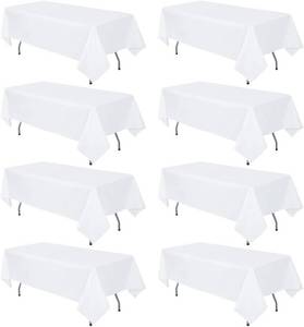 lot 7468 image: 8 Pack White Tablecloth 60x102 Inch, Wrinkle-Resistant Polyester