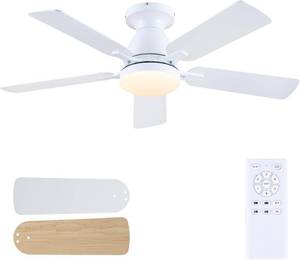 lot 7491 image: $56 Mpayel 46-Inch Ceiling Fan with Light, Remote, White Low Noise