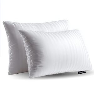 lot 7494 image: $49 Beautyrest Goose Feathers Pillows, 500TC Cotton 20x36 King (2)
