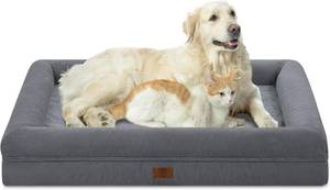 lot 7496 image: Yiruk XL Orthopedic Dog Bed for Large Dogs, Waterproof Cover