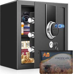 lot 7506 image: $109 2.0 Cu ft Biometric Safe Box with Digital Keypad, Fireproof Safe