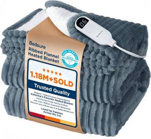 lot 7517 image: $70 Bedsure GentleSoft Electric Blanket 72x84 - 6 Heat Settings