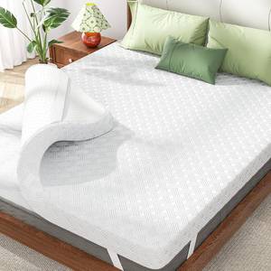 lot 7519 image: $120 Full Gel Memory Foam Mattress Topper, 3in, Dual-Side 2-in-1